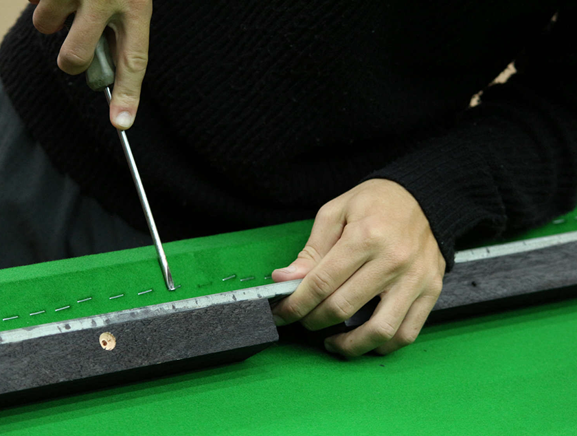 Detalhe do tecido da mesa de bilhar